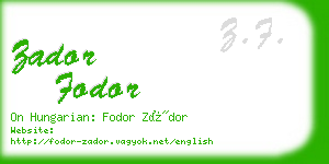 zador fodor business card